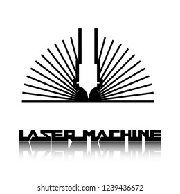 
Iliumustration consisting of two CNC machine images in the form of a symbol or logo. Laser cutting, engraving.