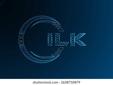 ILK low poly letter logo vector design. ILK lower poly logo design. Low poly logo.