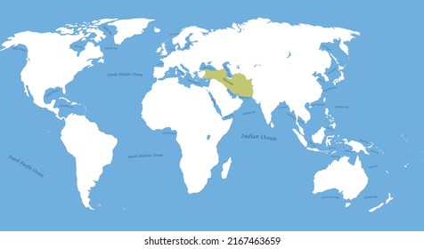 Ilkhanate Largest Borders Map On All Stock Vector (Royalty Free ...