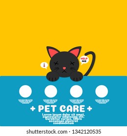 ill black cartoon vector. pet care concept.