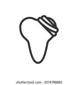Ill broken tooth, cute vector icon illustration. Line style isolated image