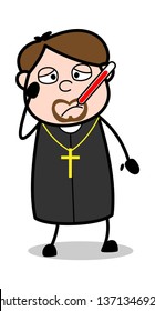 Ill - Cartoon Priest Religious Vector Illustration