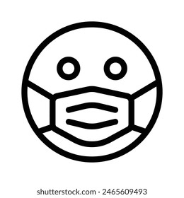 Ill Emoji Vektorgrafik Design, Gesichtsmaske auf Emoji Gesicht