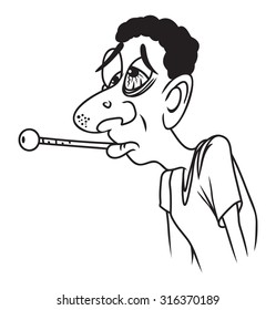 Ill man and snot vector illustration