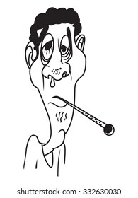 Ill man and snot vector illustration