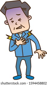 Ill, middle-aged worker with chest pain