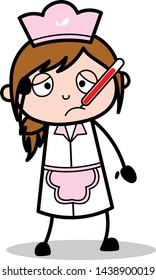 Ill - Retro Cartoon Waitress Female Chef Vector Illustration