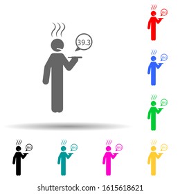 Ill, sick multi color style icon. Simple glyph, flat vector of pain people icons for ui and ux, website or mobile application