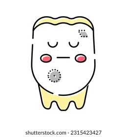 vector de icono de color de dientes enfermos. signo de diente enfermo. ilustración de símbolo aislado