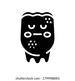 ill tooth glyph icon vector. ill tooth sign. isolated contour symbol black illustration