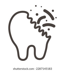 Ill tooth on white background