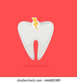 Ill tooth vector illustration: Pain