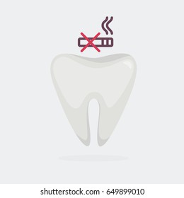 Ill tooth vector illustration: Smoking