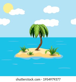 Ill of a tropcial island on sky back