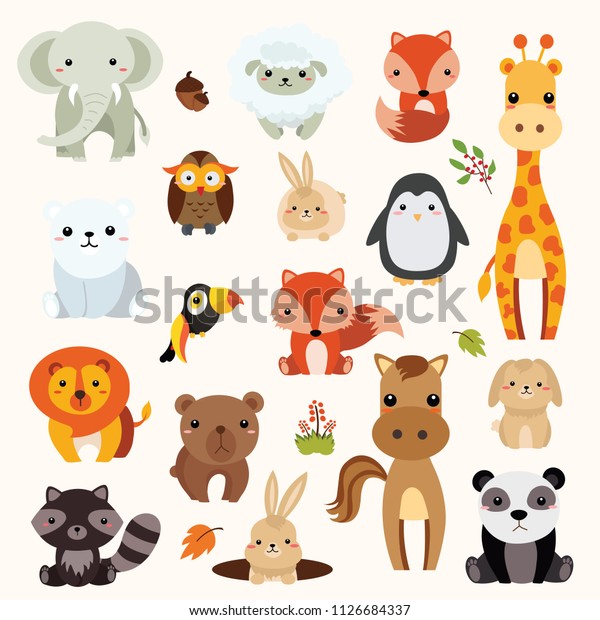 Illastrator Zoo Animal Cartoon Animation Stock Vector (Royalty Free ...