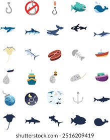 Illegal Fishing Prohibition Awareness Illustration