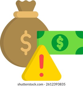 Illegal Icon Flat Vector Illustration