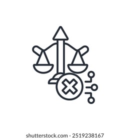 icono ilegal. Vector. Trazo editable. Signo de estilo lineal para uso Diseño web, logotipo. Ilustración de símbolo.