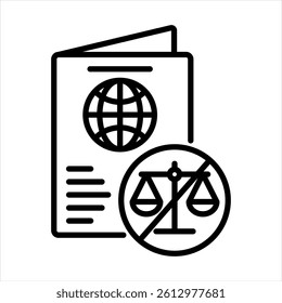 Illegal Line Icon Vector Illustration