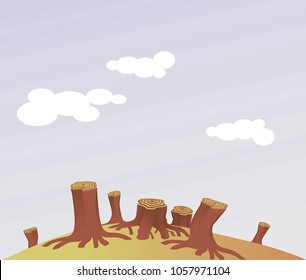 Illegal Logging Vector Illustration