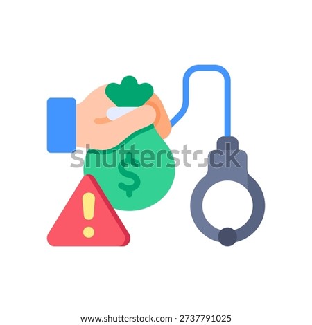 Illegal Money Icon Flat Vector Illustration