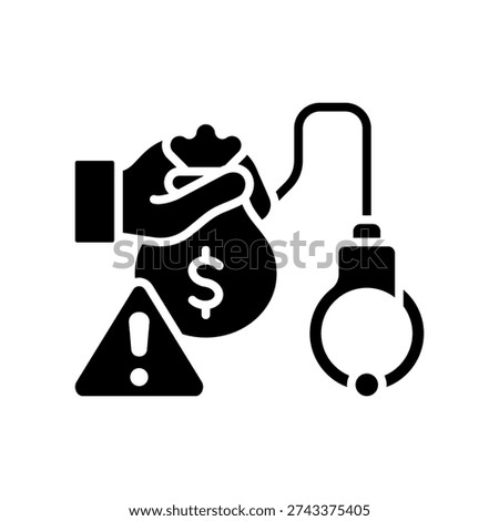Illegal Money Icon Glyph Vector Illustration