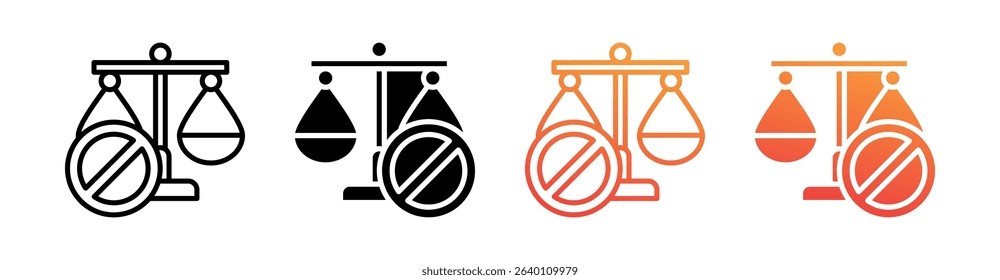 Illegal Multi Style Icon Set Vector