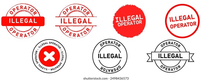 illegal operator stamp collection illegal business restricted avoid prohibited danger scam scammer scamming banned forbidden crime criminal outlaw design icon template