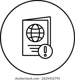 Ungültiges Passport-Vektorsymbol. Kann für Druck-, Mobil- und Web-Anwendungen verwendet werden.