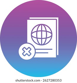 Ungültiges Passport-Vektorsymbol. Kann für Druck-, Mobil- und Web-Anwendungen verwendet werden.