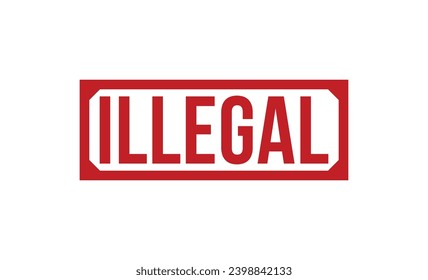Illegal Red Rubber Stamp vector design.