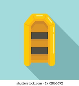 Illegal rubber boat icon. Flat illustration of Illegal rubber boat vector icon for web design