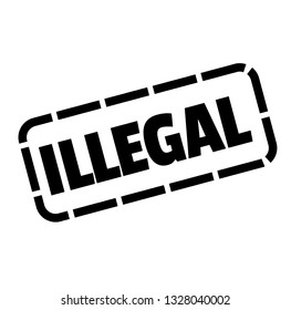 illegal stamp on white