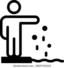 Illegal waste dumping and environmental littering act in modern flat solid icon.