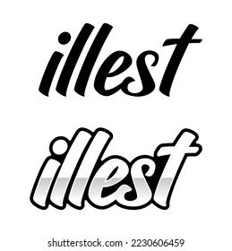 Texto ILLEST Logotipo Vector Car Decal Sticker, logotipo deportivo de símbolo.