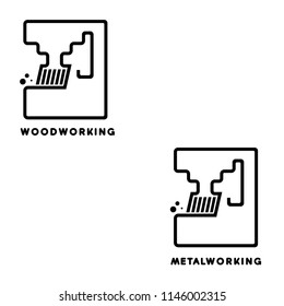 The illication consisting of two images of the face milling cutter and the inscription "woodworking and metalworking "