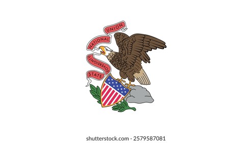 Illinois (1915-1969) Flag Vector Illustration Premium Quality