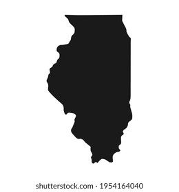 Illinois black map on white background