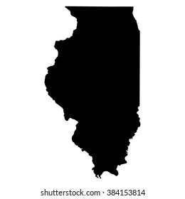 Illinois black map on white background vector