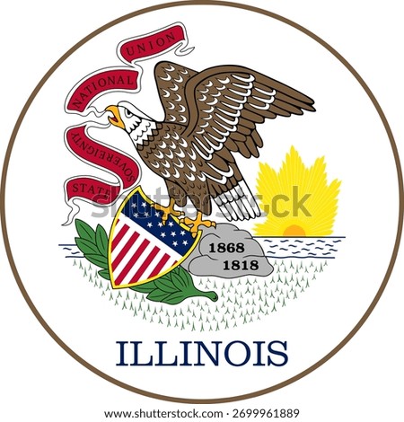 Illinois Circle Flag, Illinois Flag Icon