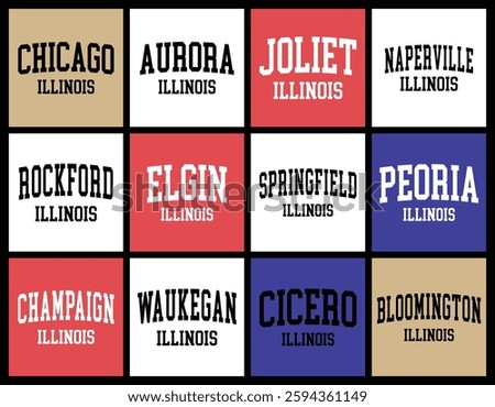 Illinois Cities by Population t shirt bundle