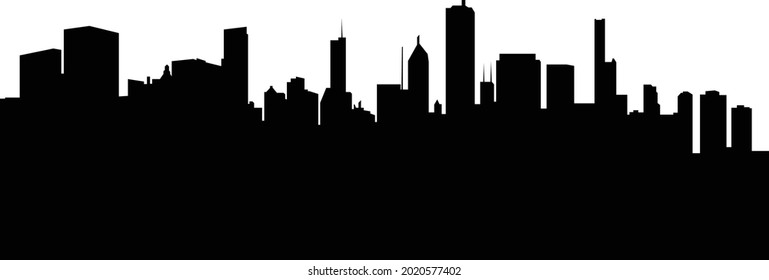 Illinois city skyline silhouette illustration in high resolution