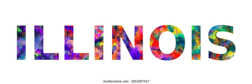ILLINOIS. Colorful typography text banner. Vector the word illinois design