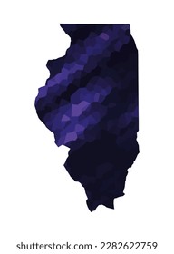 Silueta colorida del mapa vectorial de Illinois