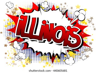 Illinois - Comic book style word