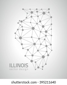 Illinois Contour Vector Map