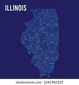 Illinois digital DOTTED MAP on blue background.eps
