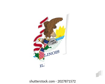 Illinois Fahne in abstraktem Rippendesign. Modernes Design der Illinois-Flagge. Vektorsymbol.