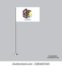 Illinois flag. Illinois table flag. Illinois US state. The USA. Vector Illustration Flag of Illinois.
