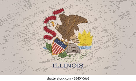 Illinois grunge style flag. Vector EPS10